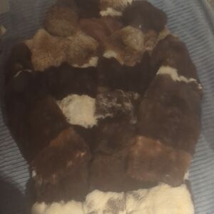 Just USA Brown and Cream Fur Coat